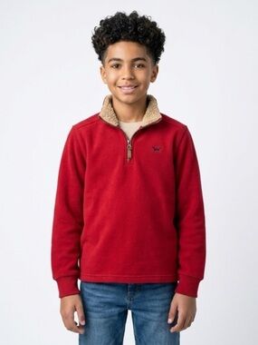 Carter's Red Fleece with Cream Sherpa Collar